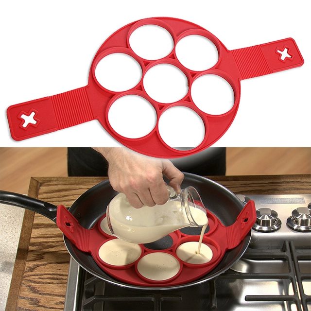 Non-Stick Red Color Silicone Pancake Makers